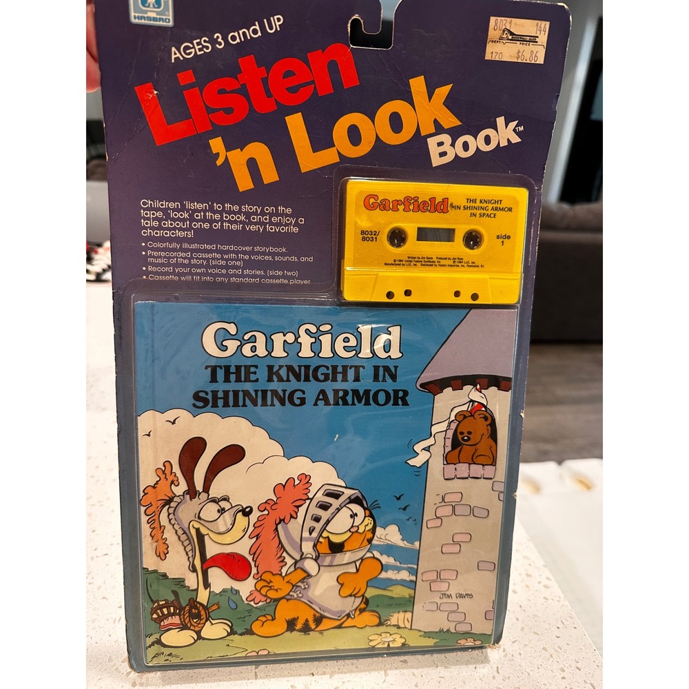 Vintage 1984 Garfield The Knight in Shining‎ Armor Listen Look Book Sealed